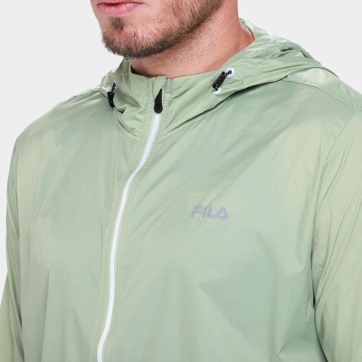 Miniatura Jaqueta Corta Vento Fila Racer Run Masculina Verde claro - G