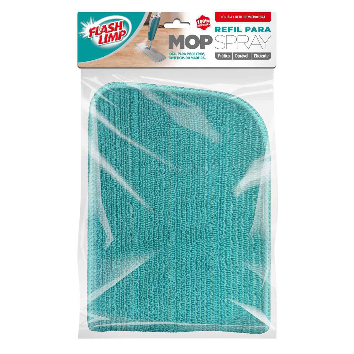 Kit Mop Spray Fit Flashlimp Reservatório Limpa Piso + Refil