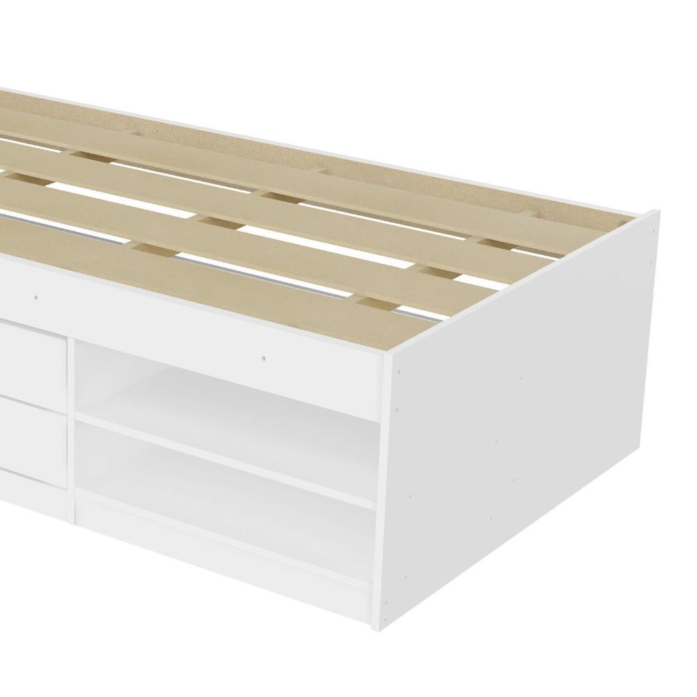 Miniatura Cama Solteiro Multifuncional 2 Gavetas Branco