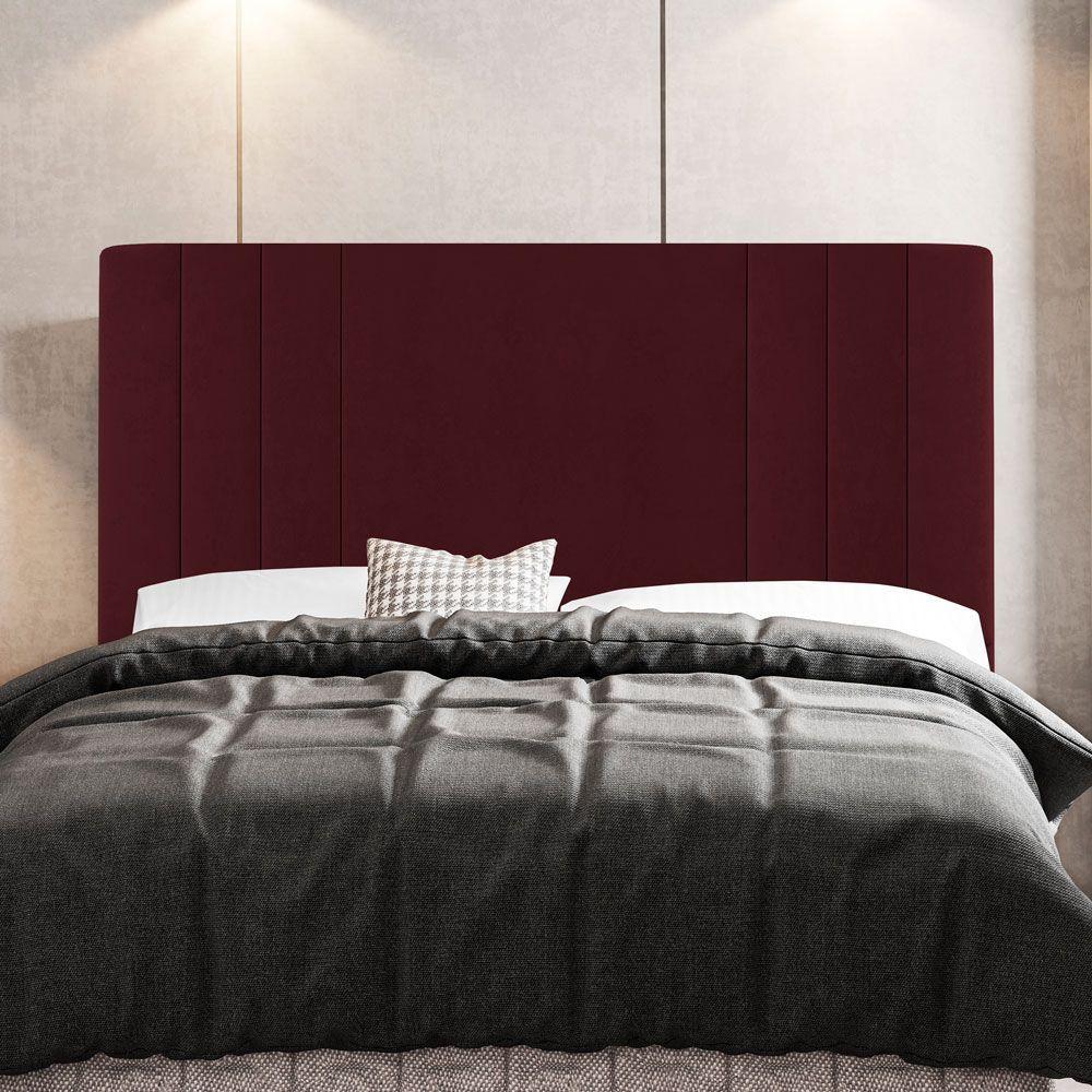 Miniatura Cabeceira E Baú Cama Box King Size Grace 195cm Suede Bordô