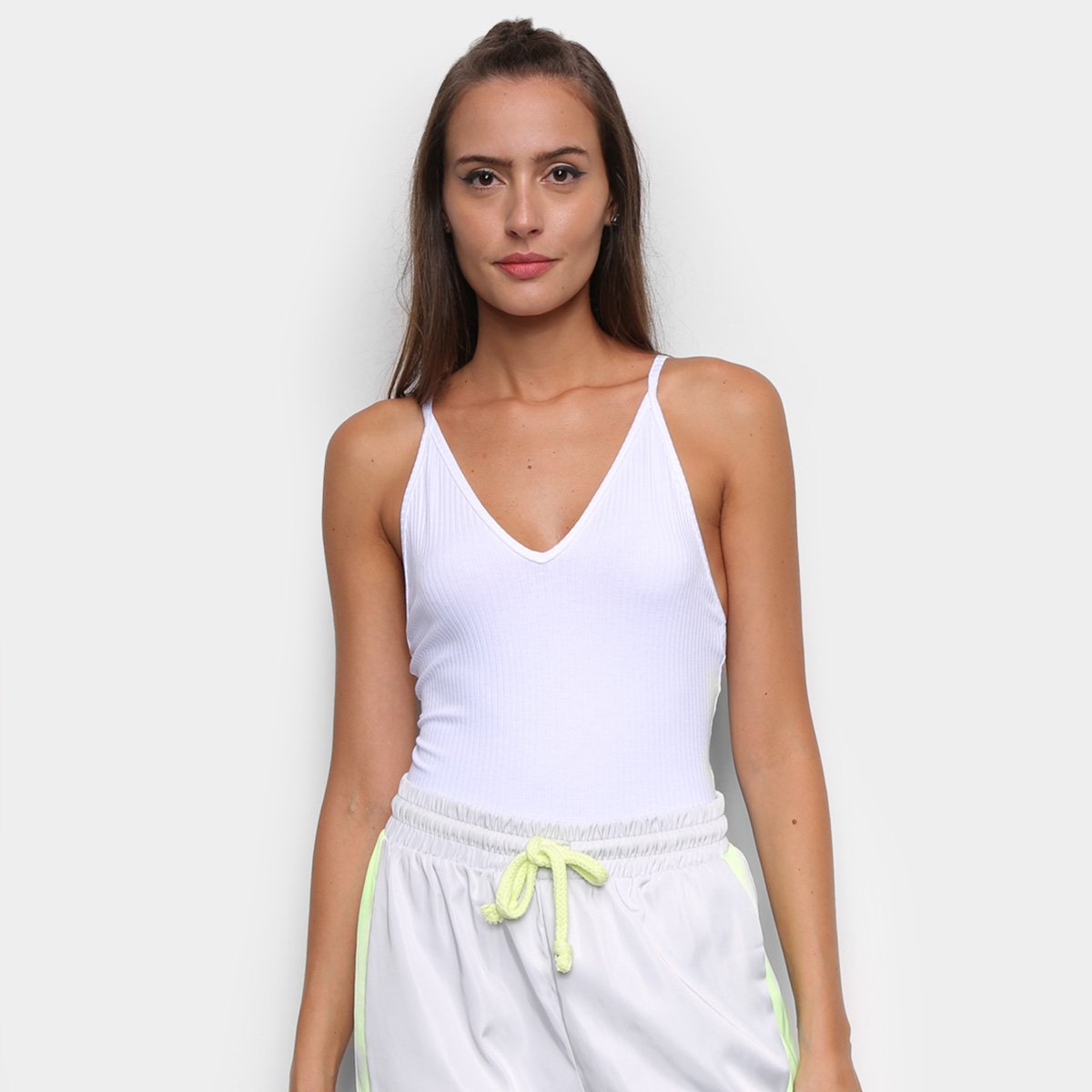 Miniatura Body Colcci Cavado Canelado Liso Branco - G