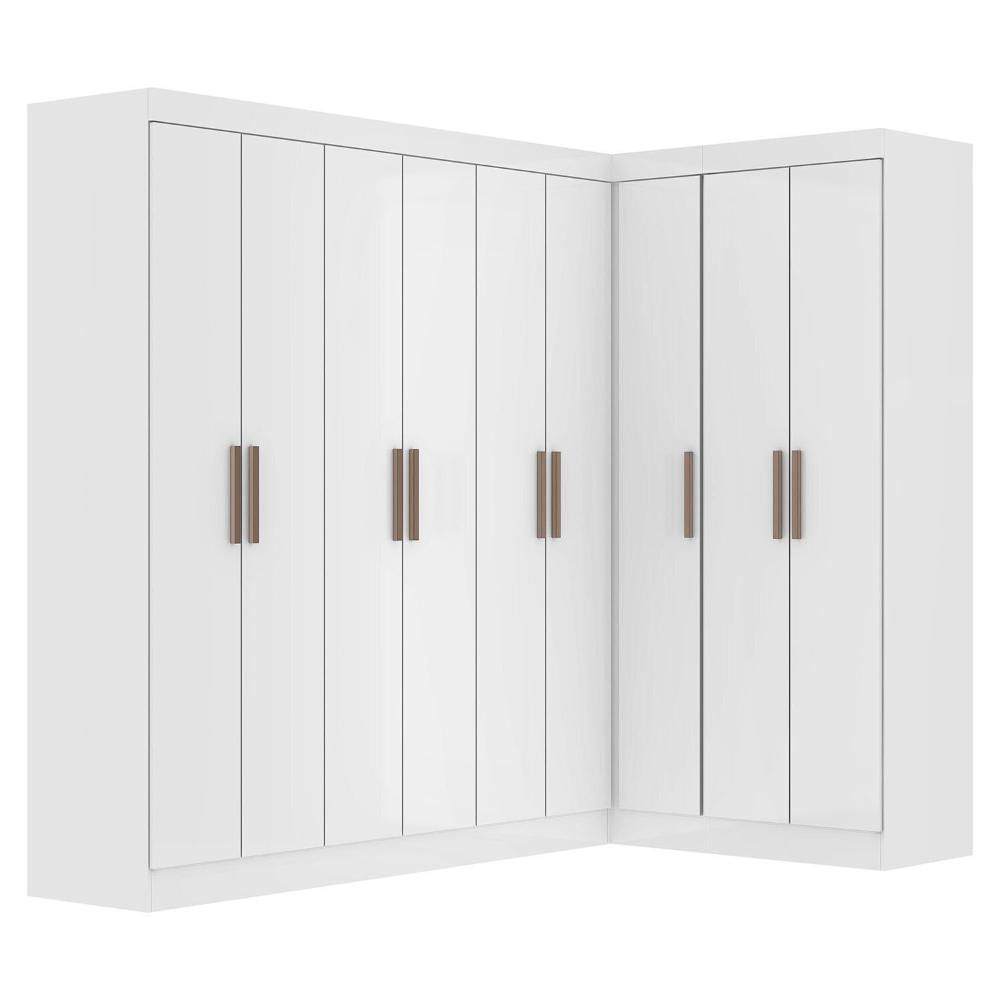 Miniatura Guarda-roupa Modulado de Canto 9 Portas e 2 Gavetas Paris Branco