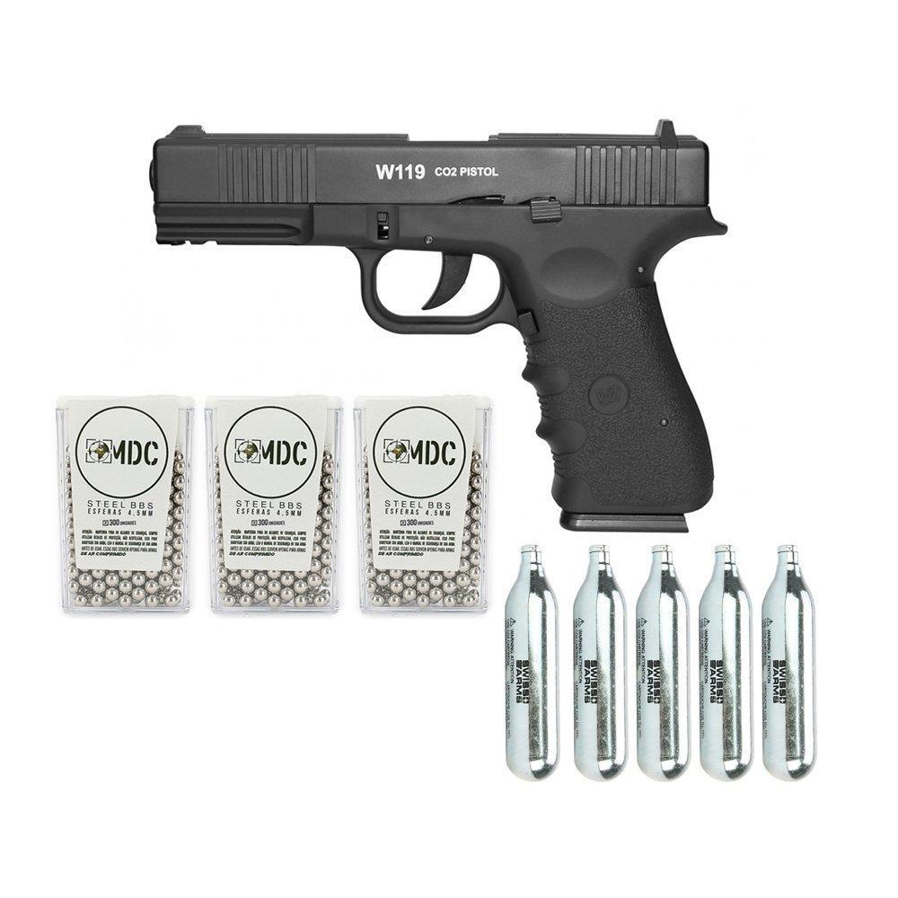Miniatura Pistola Gas Co2 Glock W119 Blowback 4.5 Wg 05 Co2 900 Bbs