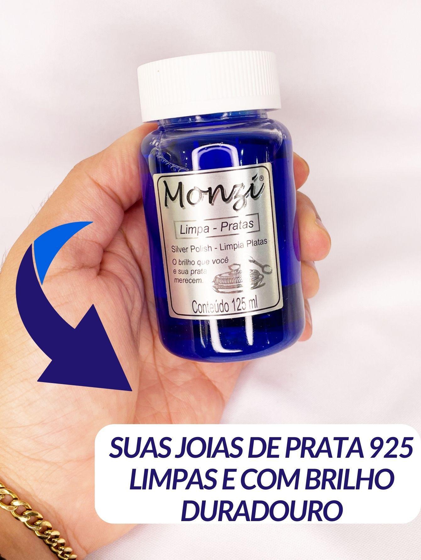 Miniatura Limpa Prata 925 Monzi 125Ml Liquido Limpeza Jóia Corrente