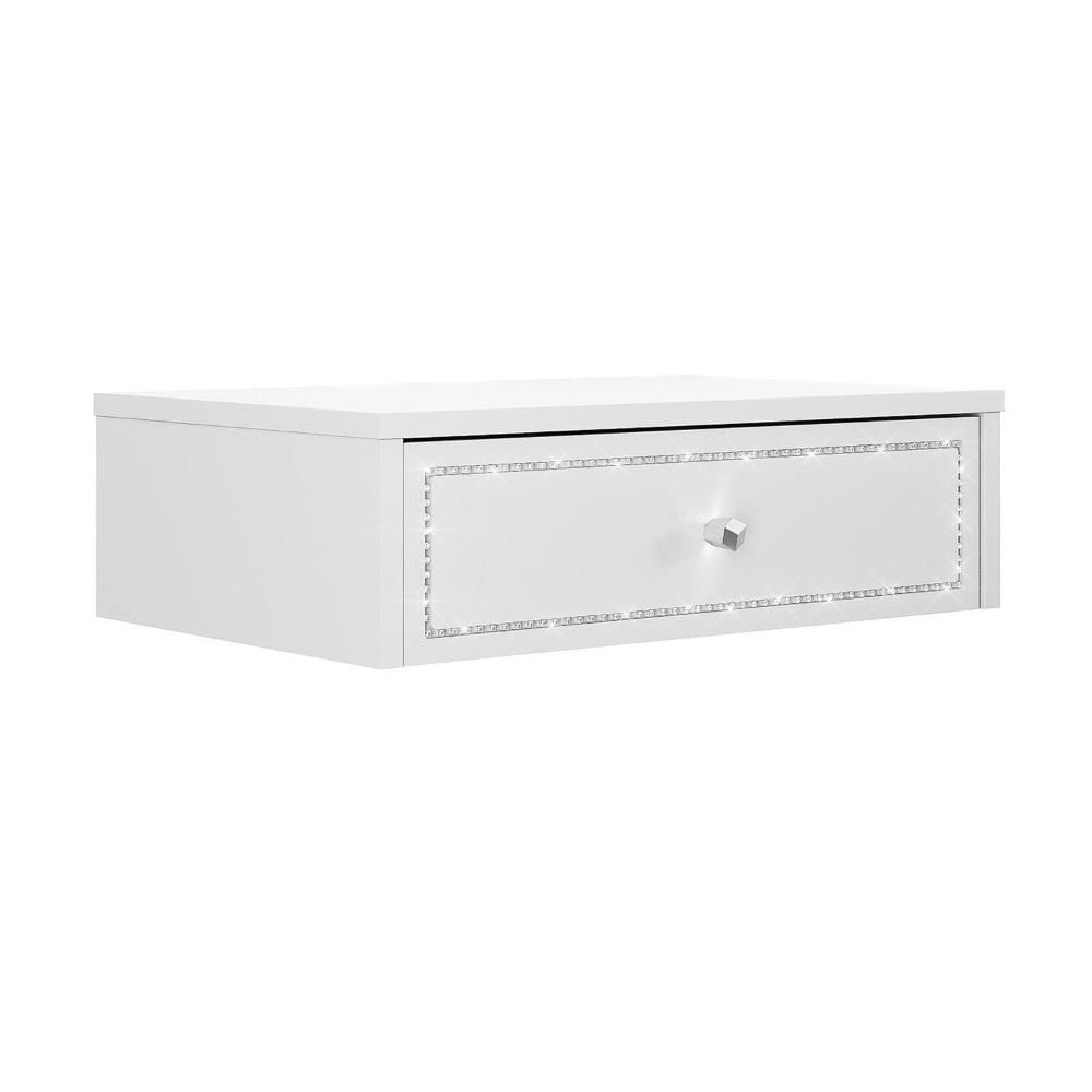 Miniatura Penteadeira Cabeceira Suspensa Strass Branco Ac