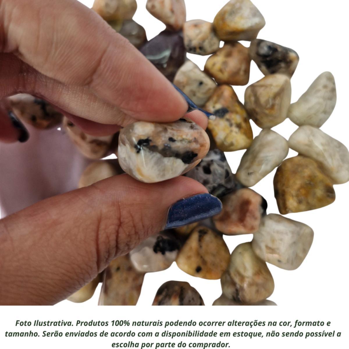 Miniatura Pedra Jaspe Zebra 1 A 3 Cm Rolada 250 Gramas Natural