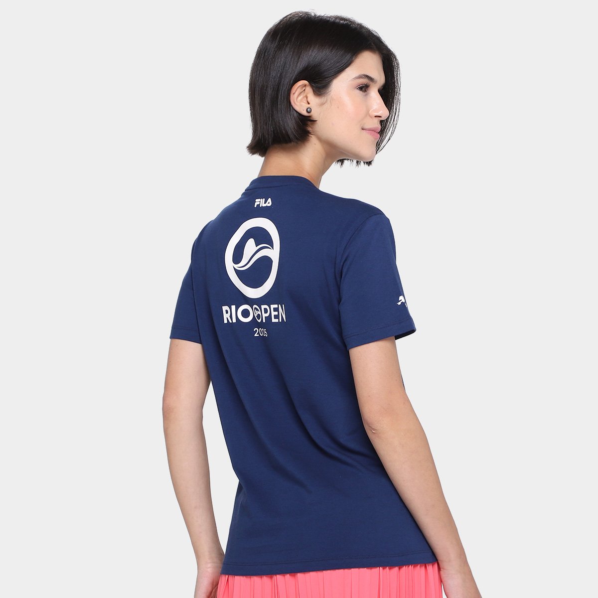 Miniatura Camiseta Fila Premium Rio Open 25 Feminina Marinho - G