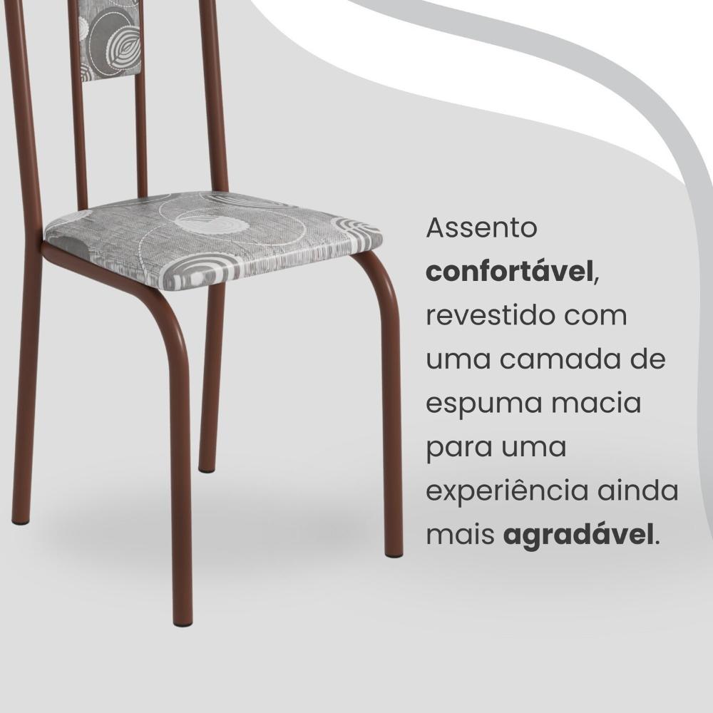 Miniatura Conjunto Sala de Jantar Mesa Redonda 70cm Tampo Granito Topázio 4 Cadeiras Linda Yescasa Paraopeba/Marrom