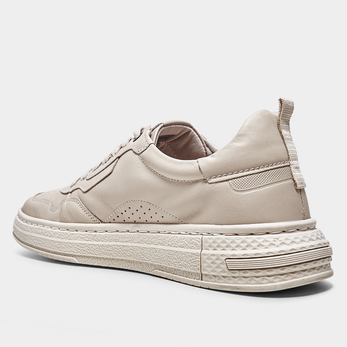 Miniatura Tênis Couro Democrata Denim Jake Masculino Creme - 38