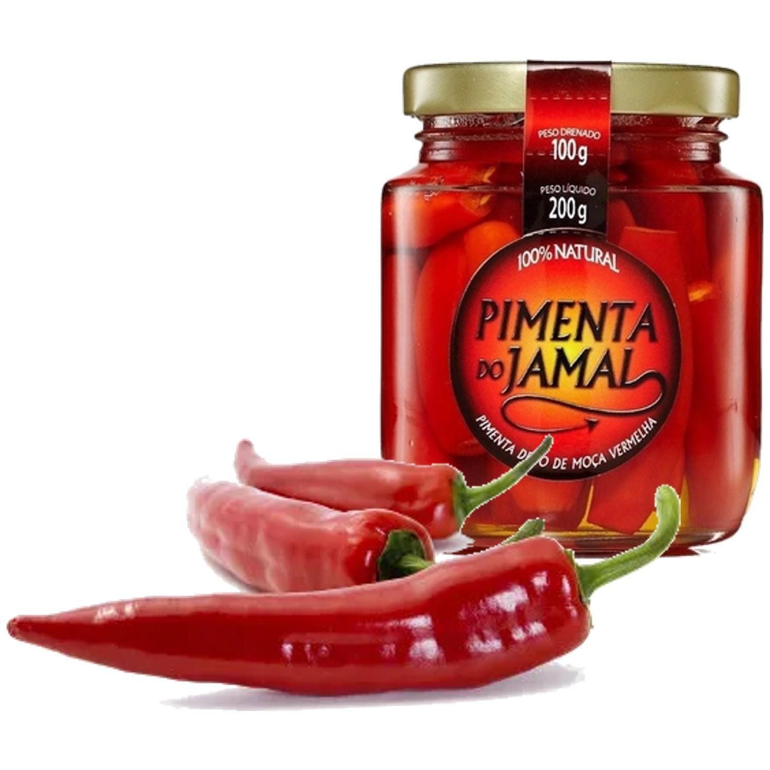 Miniatura Kit 3Un Pimenta Dedo De Moça Vermelha Em Conserva Jamal 200G