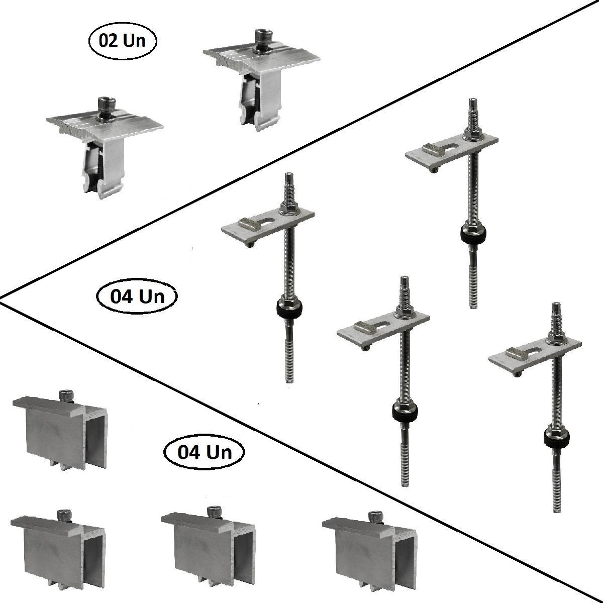 Miniatura Kit Estrutura Suporte Fixador 02 Placas Solar Alumínio E