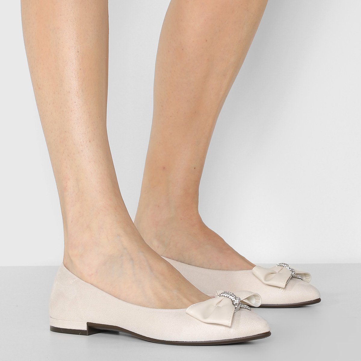 Miniatura Sapatilha Moleca Bico Fino Flow Feminina Off White - 34