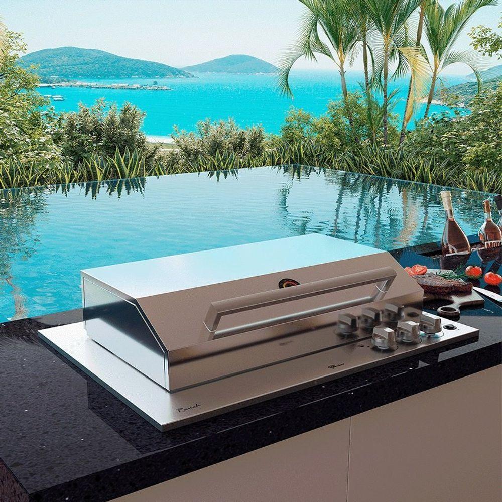 Miniatura Churrasqueira A Gás Cooktop Fischer Ranch Com Tampa Bivolt 31200 - 83551 Bivolt