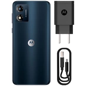 Smartphone Motorola Moto e13 Grafite 64GB, 4GB RAM, Tela de 6.5", Câmera Traseira de 13 MP, Selfies de 5 MP, Android 13 Go e Processador Octa Core