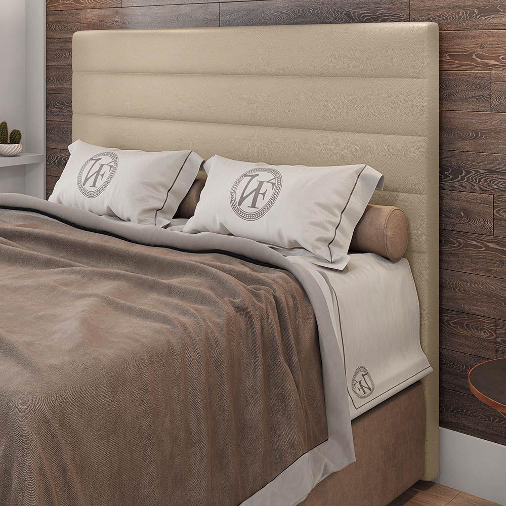 Miniatura Cabeceira Cama Box Casal Queen Size Natali 160cm Sintético Bege - Abmaza
