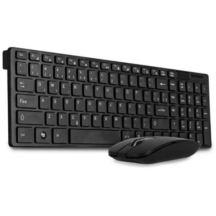 Miniatura Kit Teclado E Mouse Wirelles Adaptador Bluetooth Slim 2.4Ghz