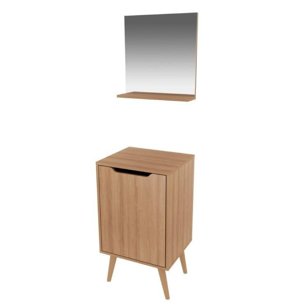 Miniatura Gabinete para Banheiro com Espelheira 45cm Marrom