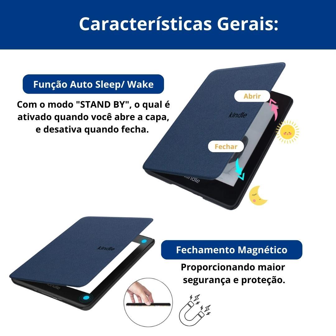 Miniatura Capa Para Kindle 10 Geração 2019 + Vidro - Couro Sintético