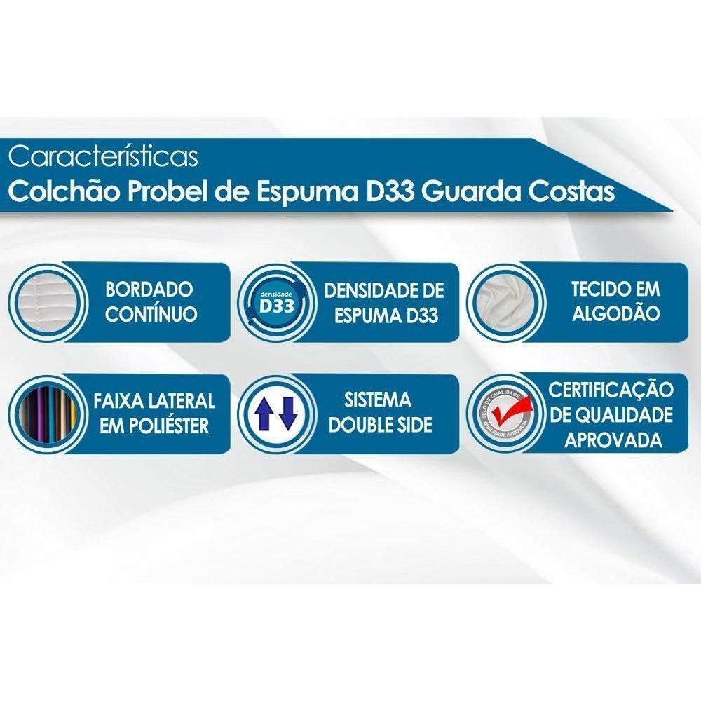 Miniatura Colchão Casal Espuma D33 Guarda Costas Brown (138x188x17) - Probel