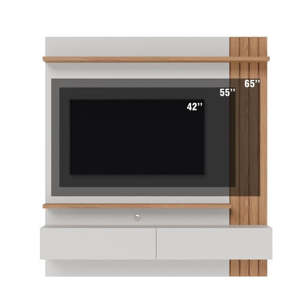 Miniatura Painel Home Suspenso 2 Portas Tv's 65" Juriti - Freijó Off White Matte