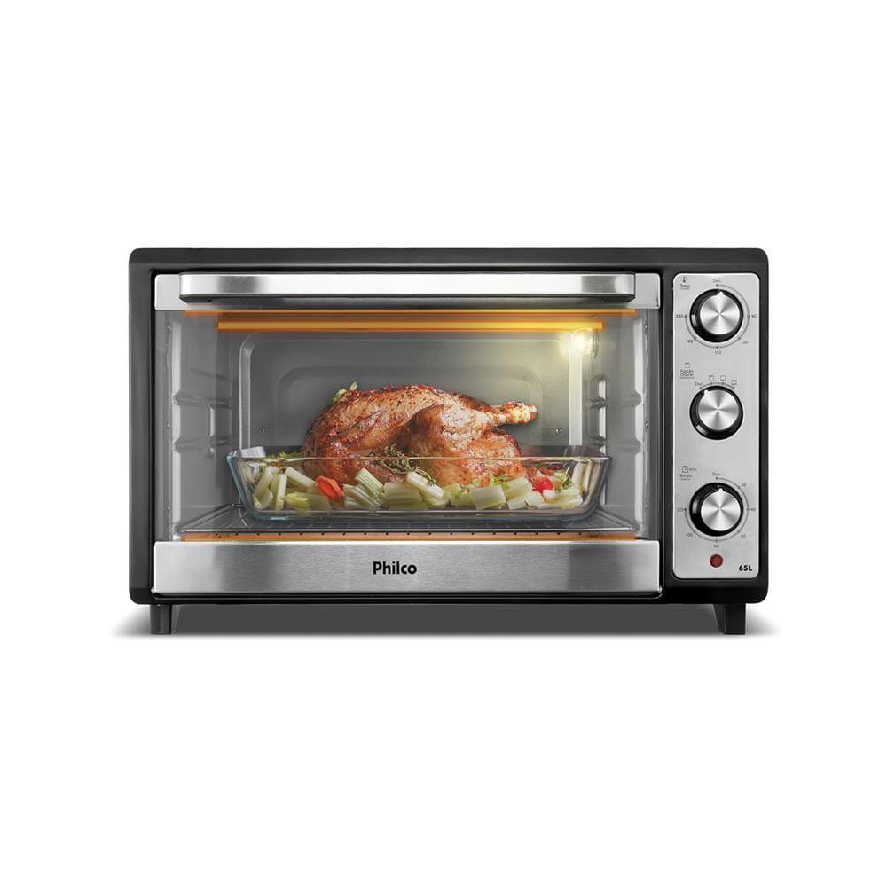 Miniatura Forno Elétrico Philco 65L Dupla Resistência Bancada Preto PFE65 220V