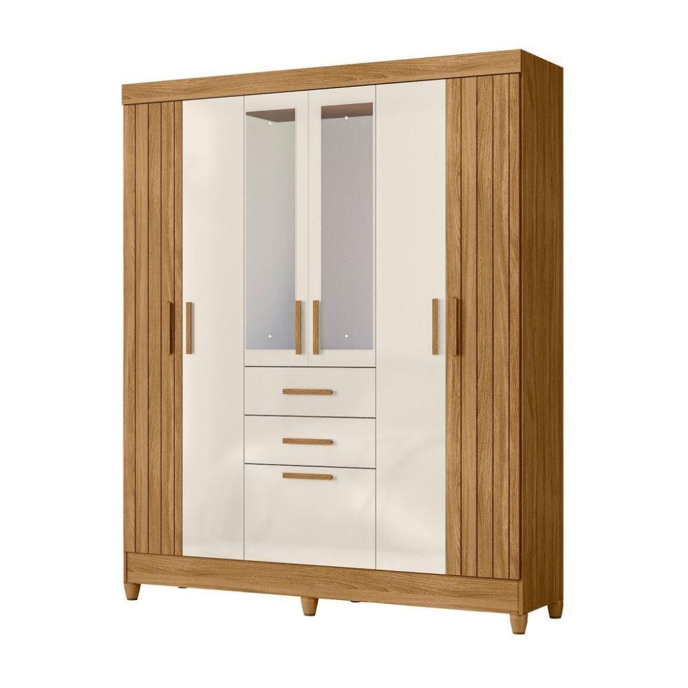 Miniatura Guarda Roupa Moval Malta 7 Portas 2 Gavetas Freijo/off White