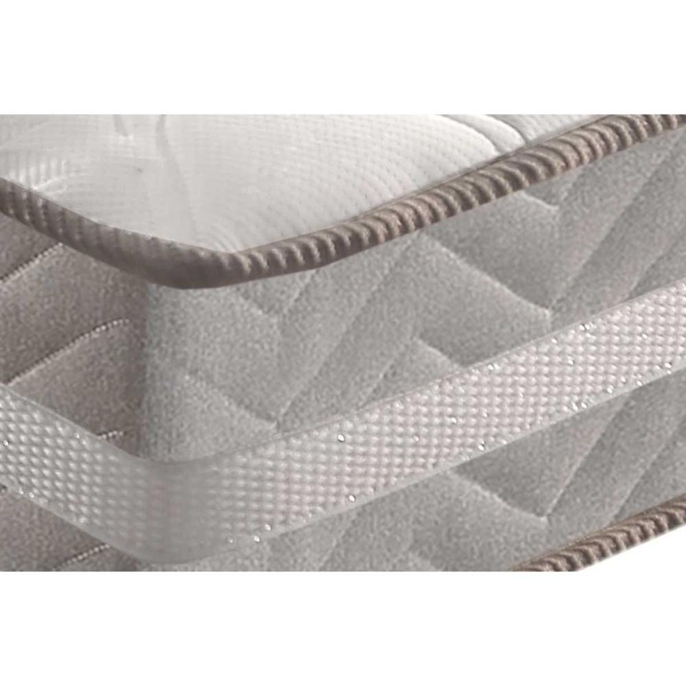 Miniatura Conjunto Box Solteiro Colchão Espuma Paropas D33 D45 Pro Sono Double Face Prata + Base Crc Courano White (88x188)