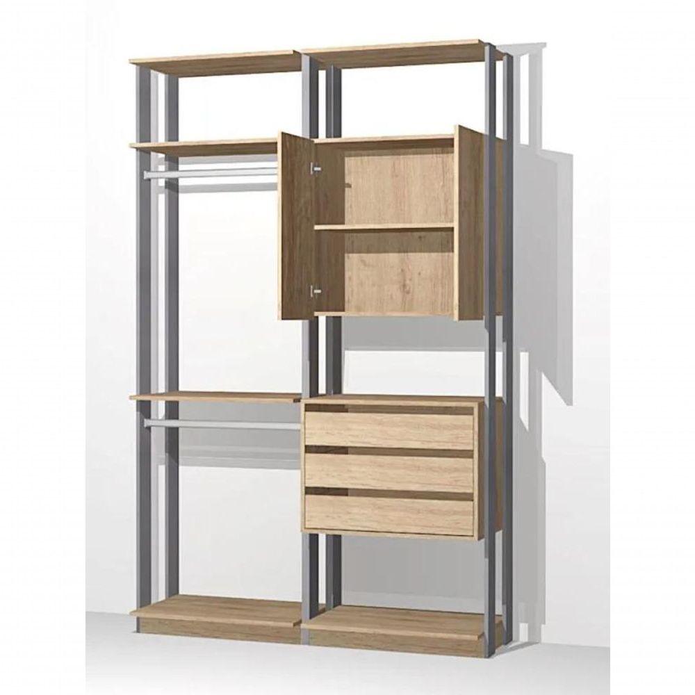 Miniatura Closet Guarda Roupa 1 Arm. 3 Gav. 2 Cab. Linha Clothes