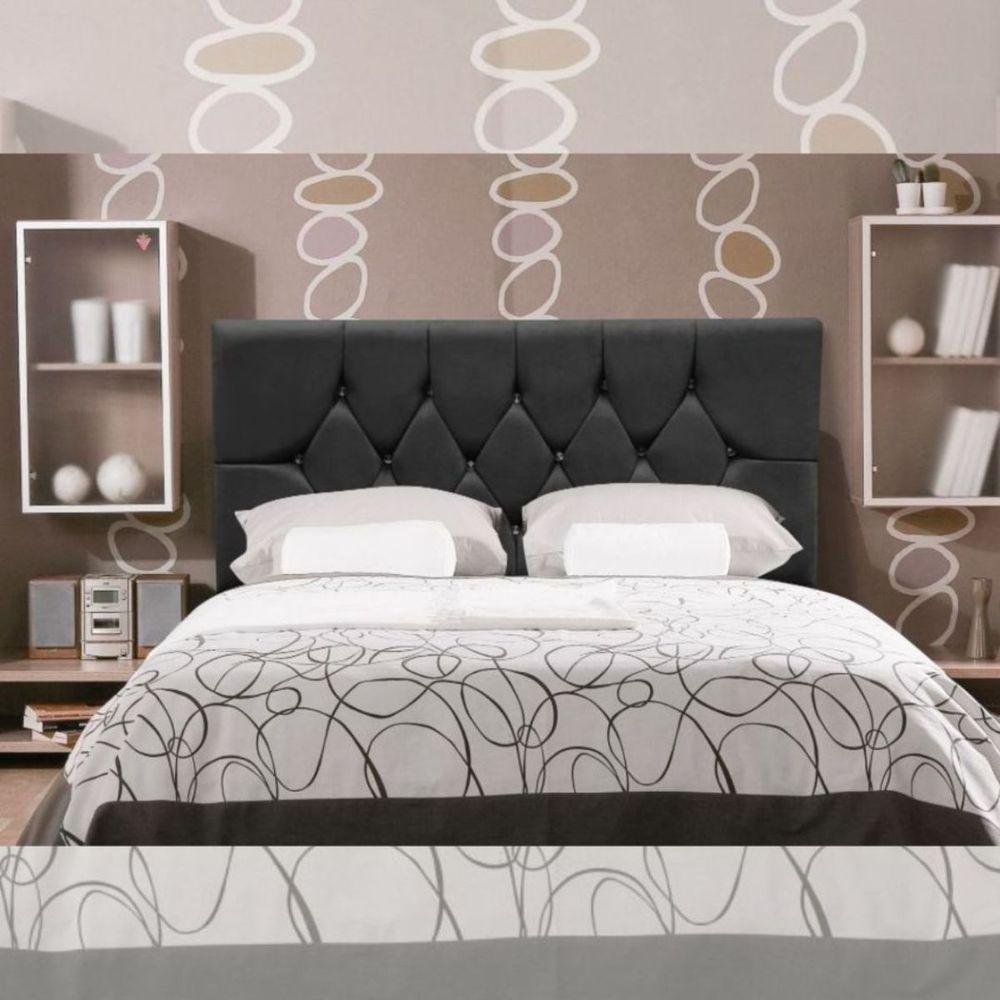 Cabeceira Cama Box King 195 Cm Geovana Suede Preto