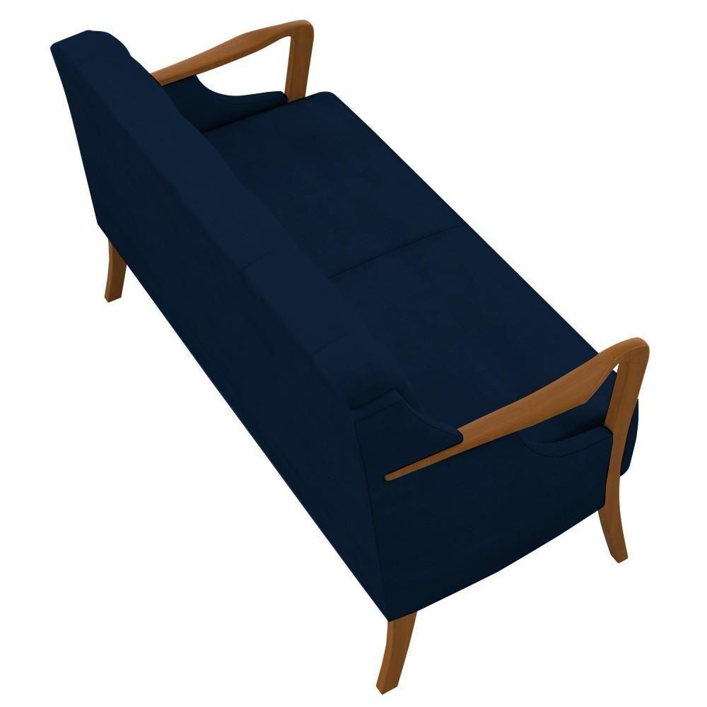 Poltrona Namoradeira 2 Lugares 135cm Capitonê Lapa M22 Veludo Azul Marinho - Mpozenato