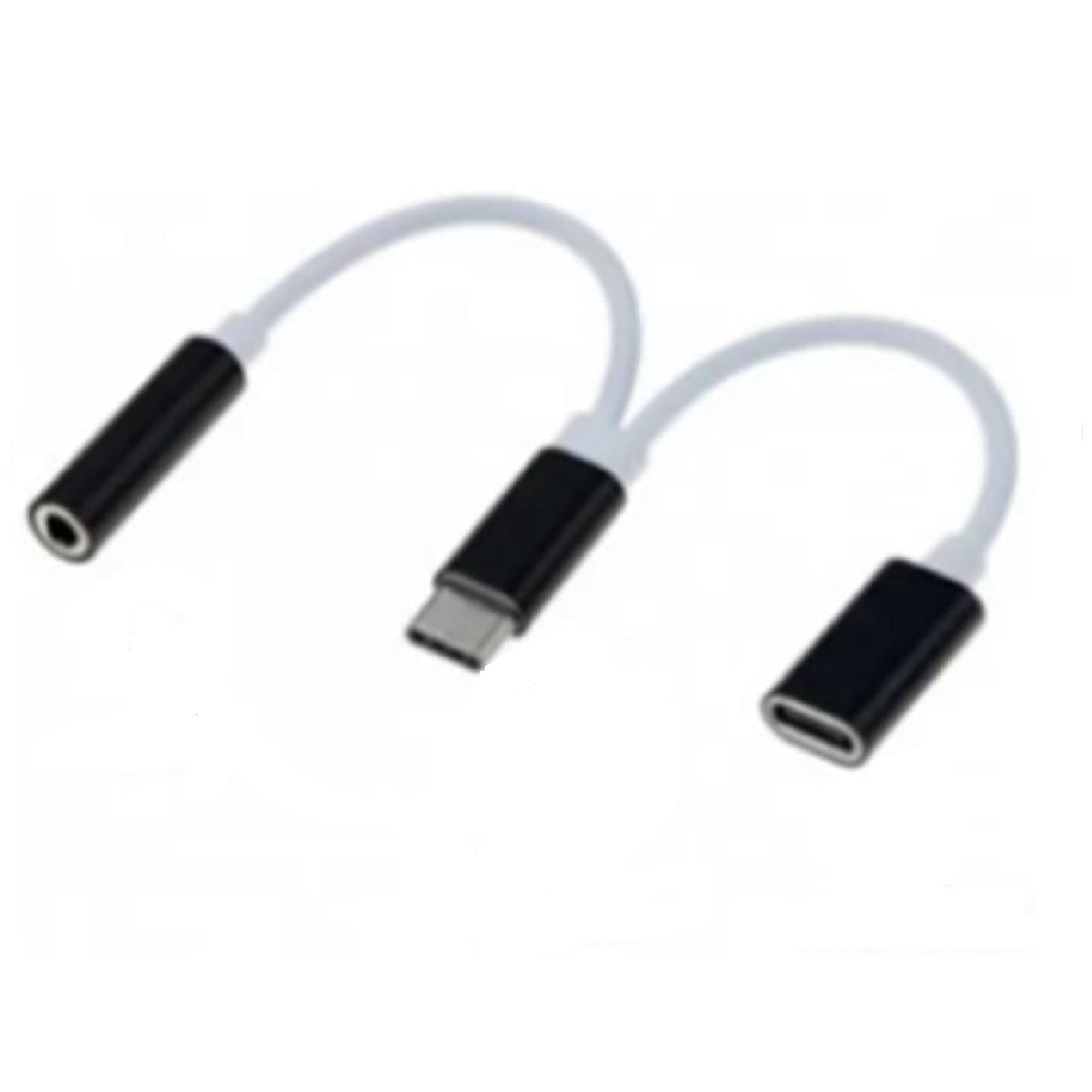 Miniatura Cabo Adaptador Pra Fone Com Saida Tipe C Duplo Type C