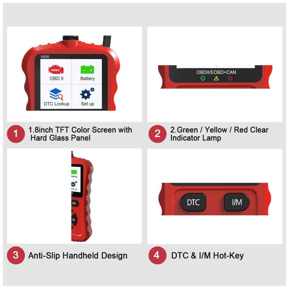 Scanner OBD2 Xiauodo V600 Plug and Play para Carros: Leia e Limpe Códigos de Erro, Monitore Tensão