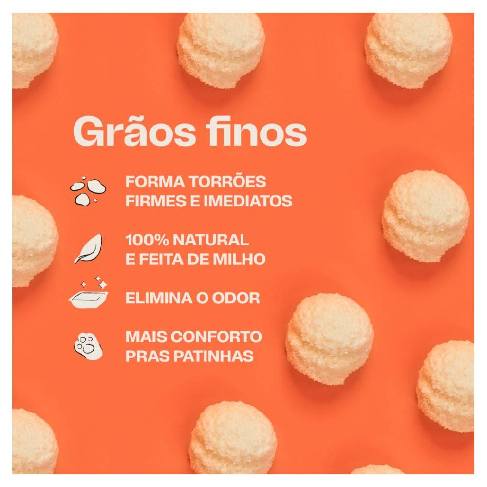 Miniatura Areia Higiênica Meau Biodegradável Grãos Finos para Gatos - 12 Kg