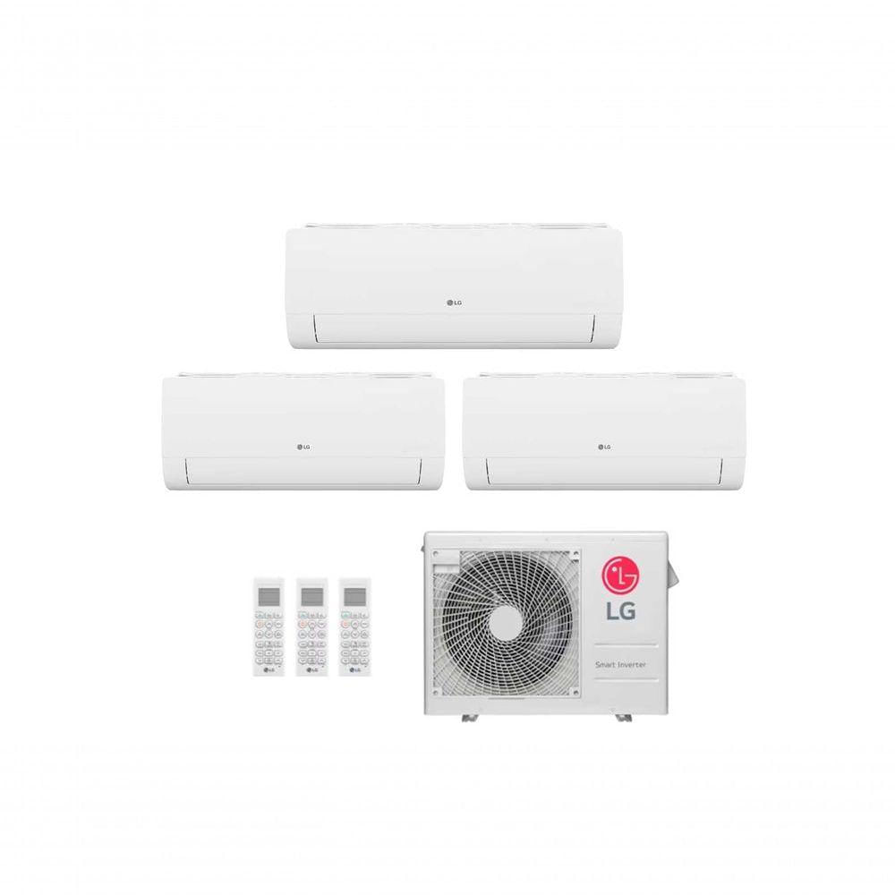 Miniatura Ar Condicionado Multi Split Inverter 3 Ambientes (Hiwall 2X 9.000BTUS, 1X12.000BTUS) Quente/Frio WiFi Integrado 220V