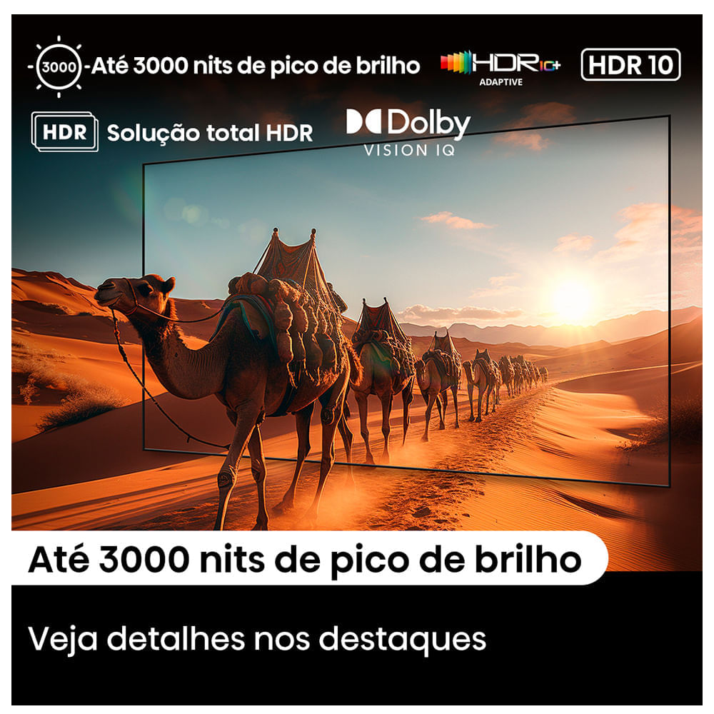 Miniatura Smart TV Hisense QLED Mini UHD 4K 75" Polegadas Frequência 144 Hz e Wi-Fi - 75U86LUA Bivolt