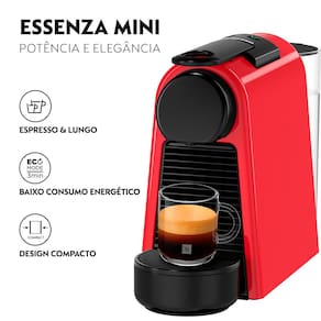 Miniatura Cafeteira Nespresso Essenza Mini D30 com Kit Boas Vindas - Vermelha 110V