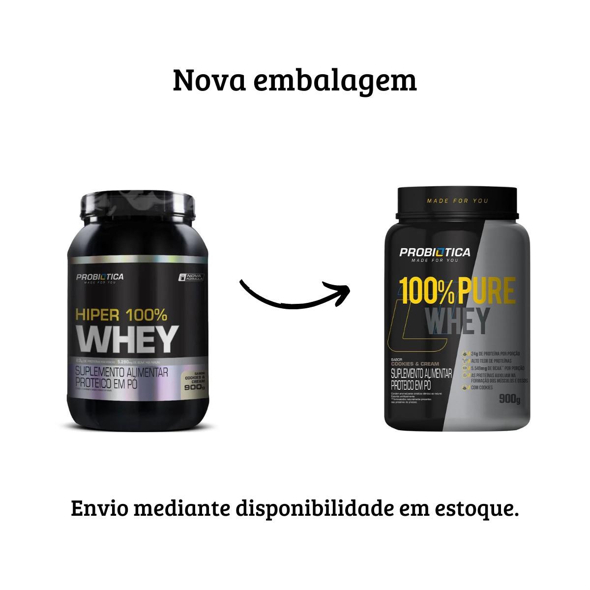 Miniatura Probiótica 100% Pure Whey Pote 900G Cookies & Cream