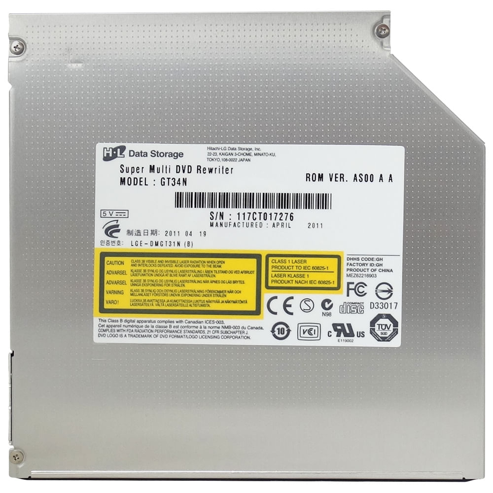 Miniatura Drive Gravador De Dvd 12,7 Sata Para Notebook GT34N