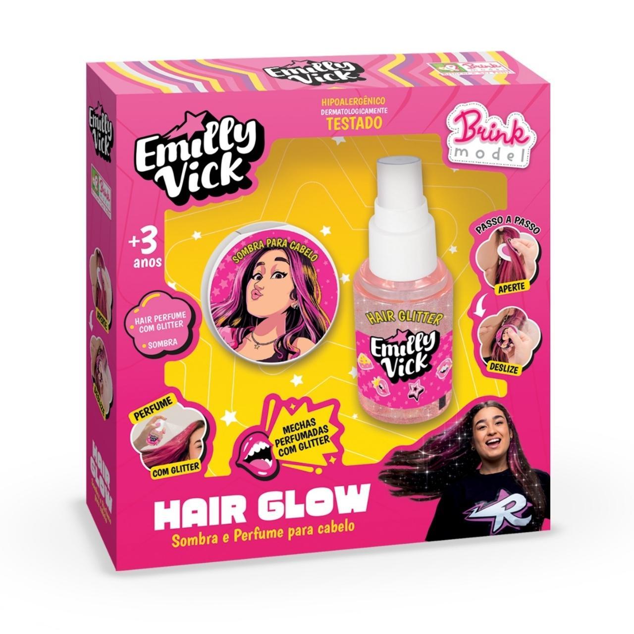 Miniatura Kit De Cabelo Emilly Vick Infantil Perfume E Sombra Capilar