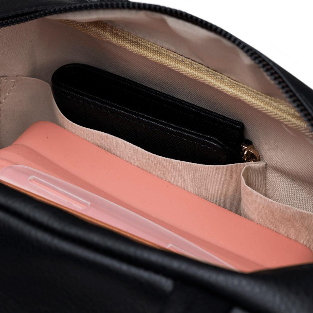 Bolsa Feminina Mini Baú Rebite Preta Preto - P