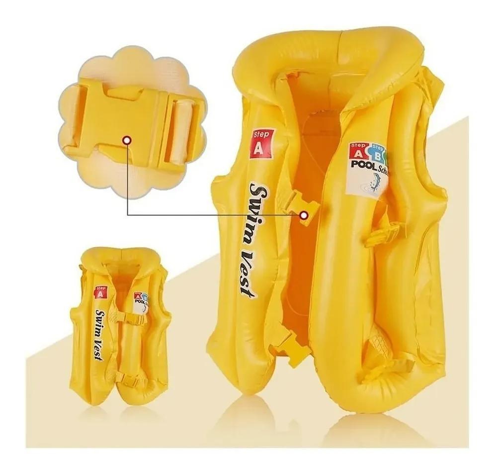 Miniatura Colete Inflável Infantil Segurança Pisci Amarelo P