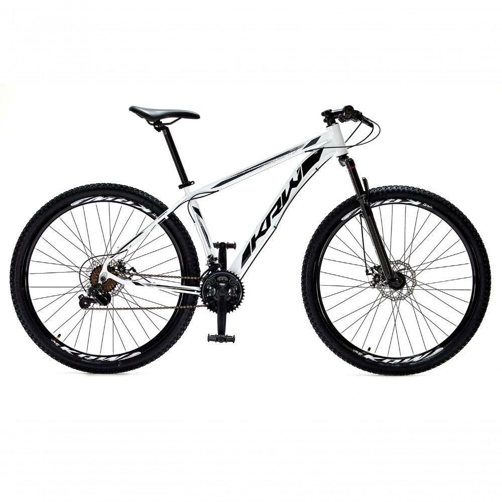 Miniatura Bicicleta Aro 29 Krw Alumínio 24 Vel Freio A Disco Suspensão Dianteira S1 19 Branco-Preto