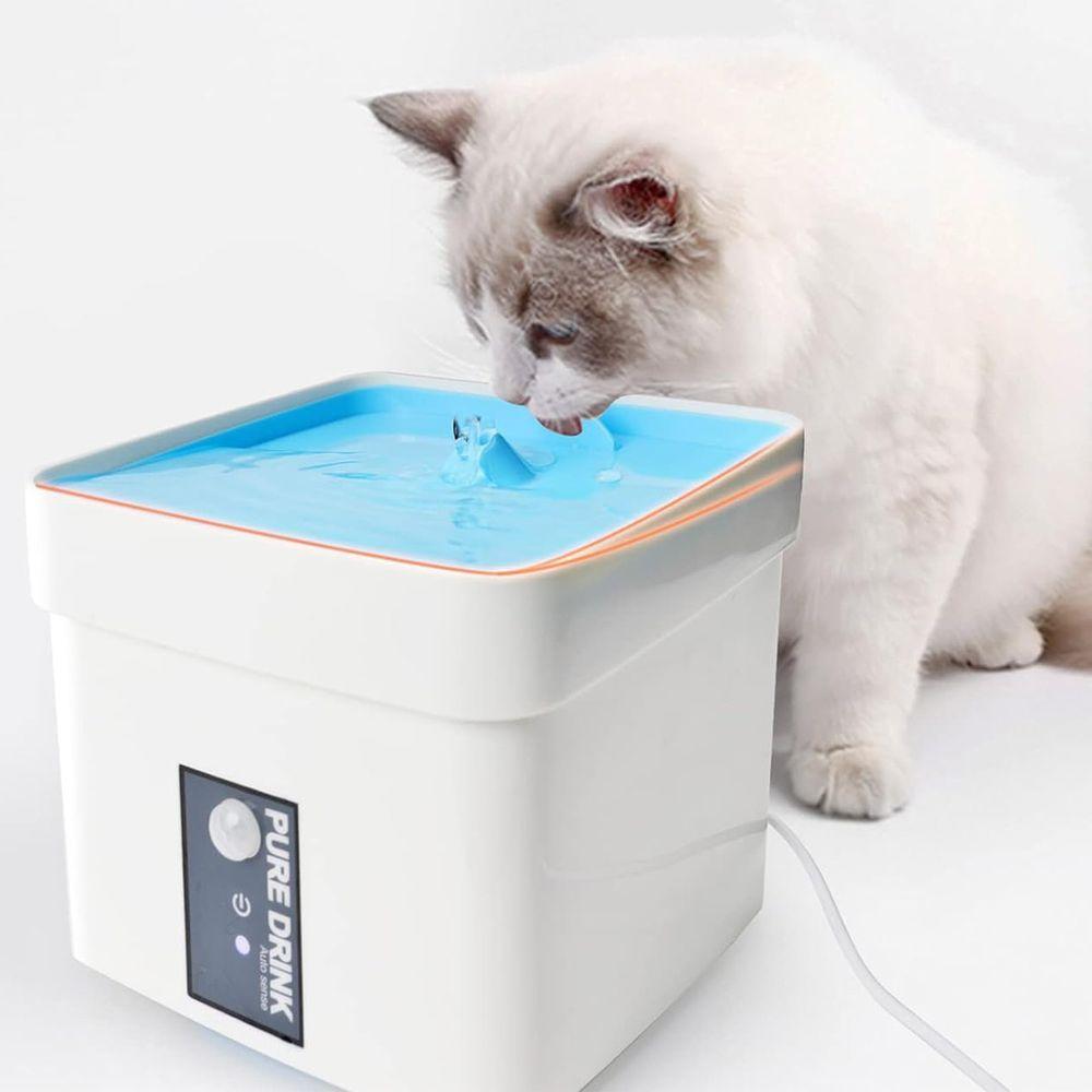 Miniatura Bebedouro Fonte Agua Automatico Sensor 1,5 Litros Pet Gato Cachorro Caes Filtro Limpeza Purifica
