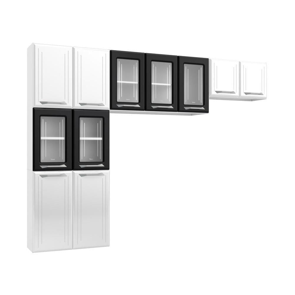 Cozinha De Aço Compacta 3 Peças Rose Branco preto