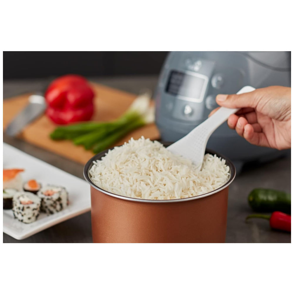 Panela de Arroz Yum Asia Panda Mini com Tigela de Cerâmica Ninja e Lógica Fuzzy Avançada (3,5 xícaras, 0,63L), 4 Funções para Arroz e Multicozinhar.