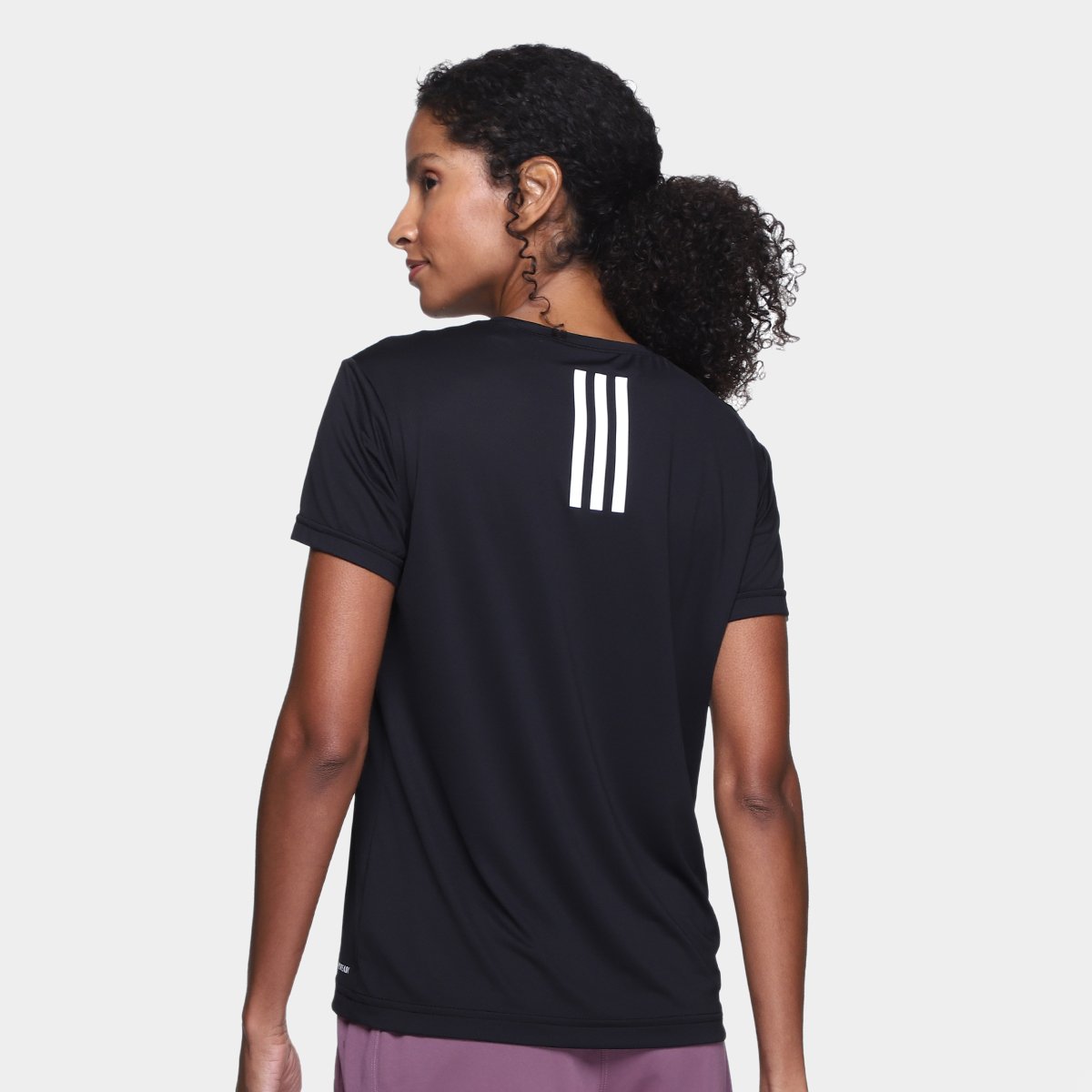 Miniatura Camiseta Adidas Own The Run 3 Listras Feminina Preto - G