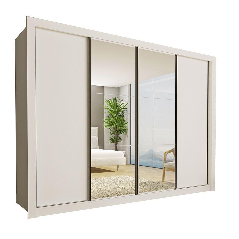 Miniatura Guarda Roupa Casal Firenze Com 6 Espelhos 4 Portas Minastex Branco
