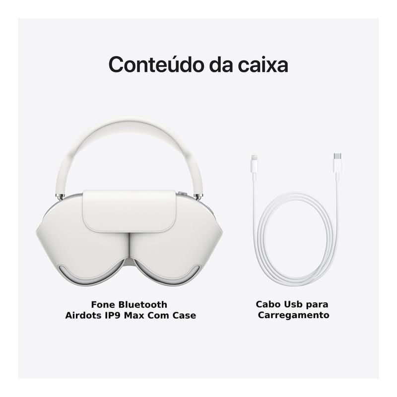 Miniatura Fone De Ouvido Air Max P9 Bluetooth Premium - Prata