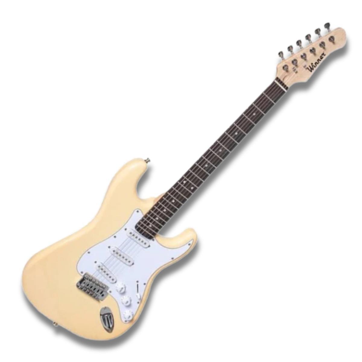 Miniatura Guitarra Strato Winner Wgs Creme Escudo Branco 16111