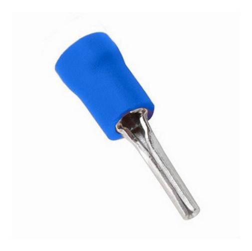 Miniatura Terminal Pino Agulha Pre Isolado 1,5Mm A 2,5Mm Azul 100Un